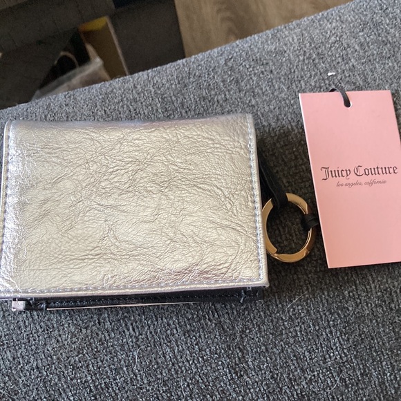 Juicy Couture Metallic Silver Shear Genius Small Structured Bifold. New with tag - Picture 3 of 11